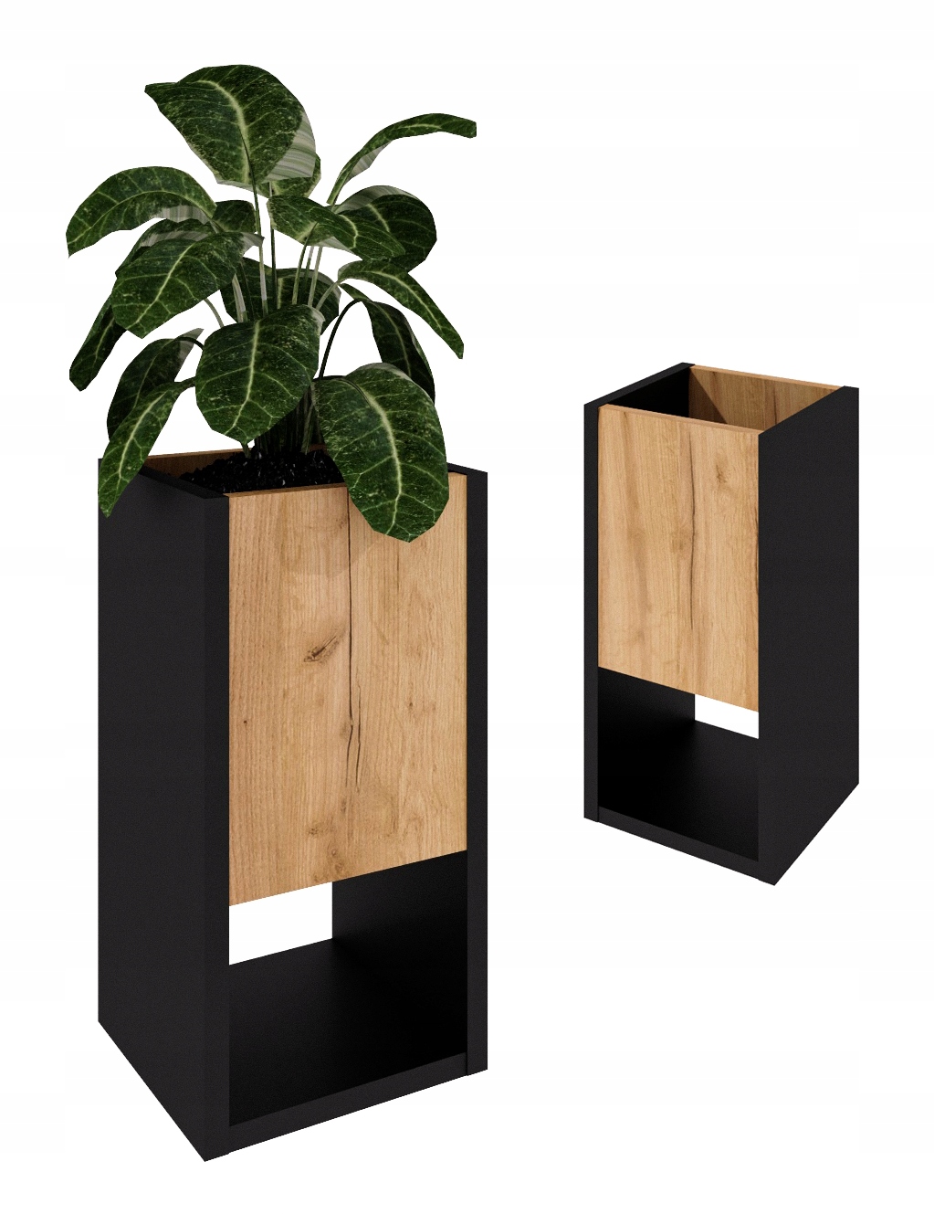 Stojanový květináč Dřevěný loftový květináč Dub Craft Zlatý 45x22,6x22,6