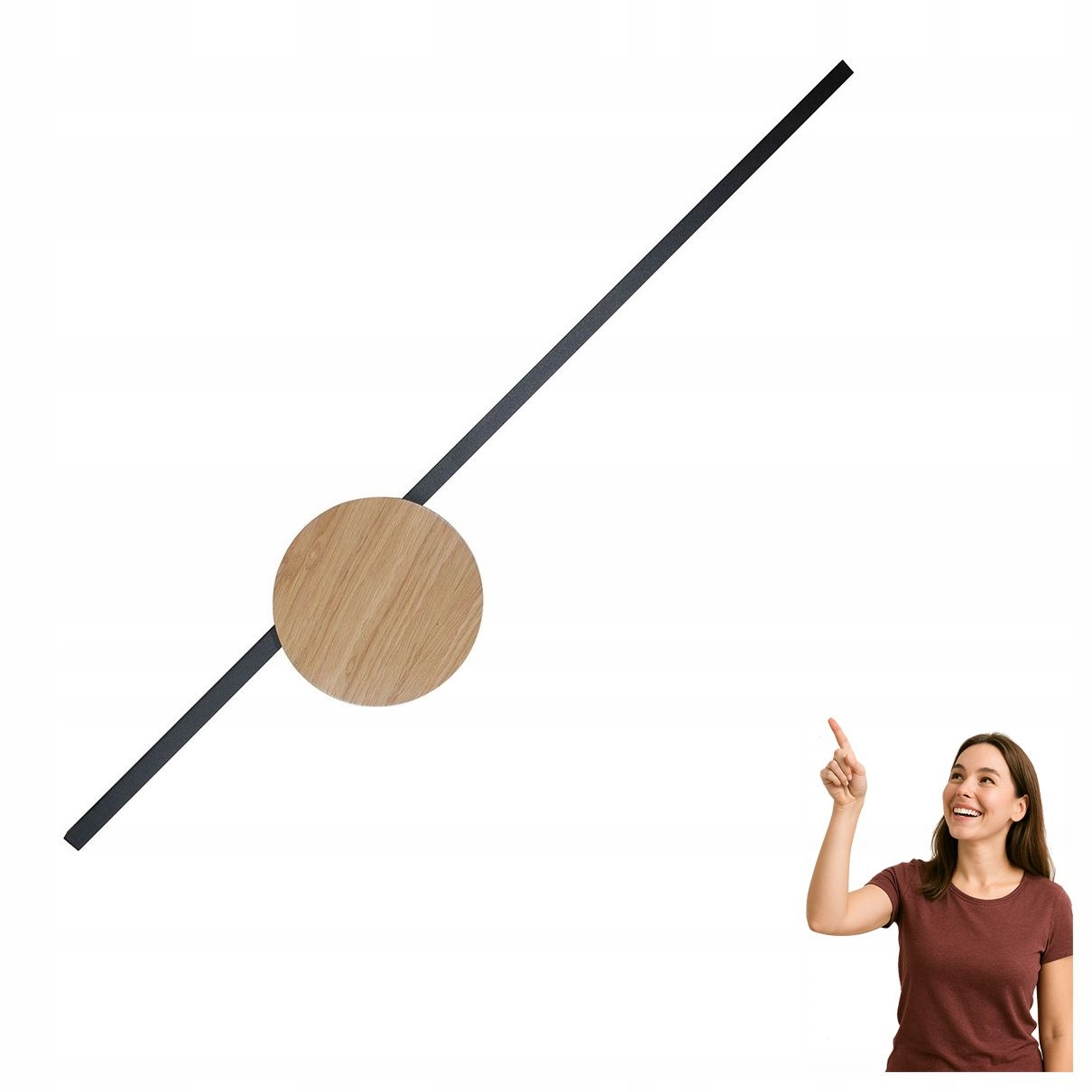 Led nástenné svietidlo 36W Java II Black Wood 1441 Tk Lighting