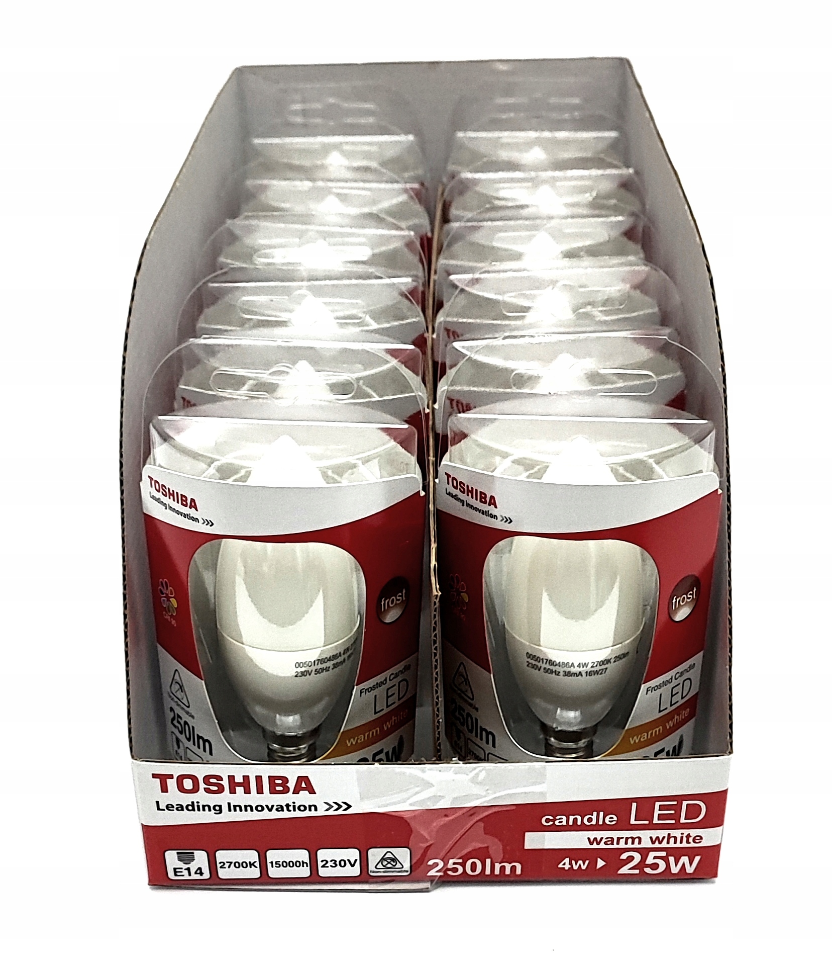 

Zestaw 12x Żarówka Led Toshiba, E14, 4W=25W, 250lm