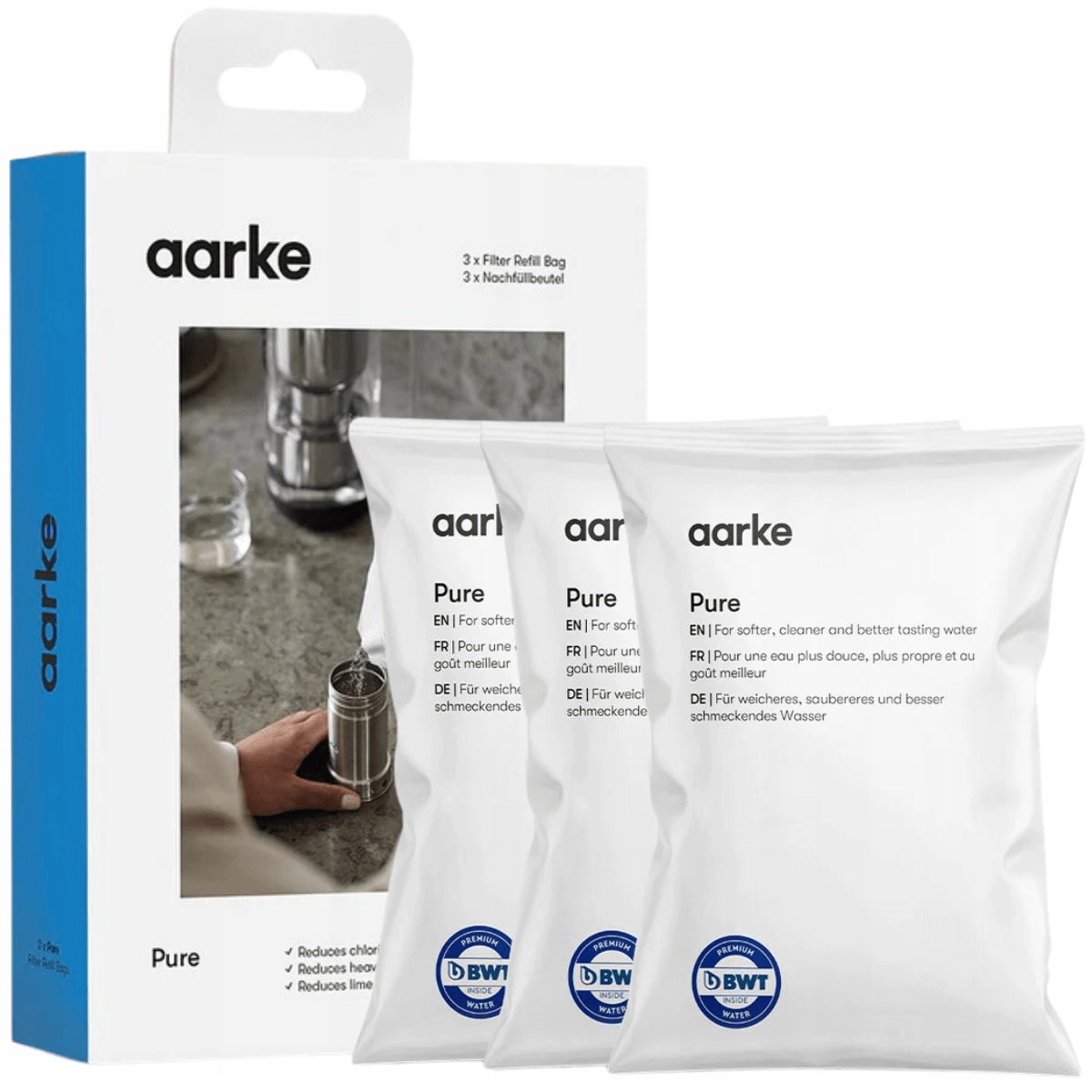 Granulki filtrujące Aarke Pure Clean 3 saszetki, do dzbanka Aarke