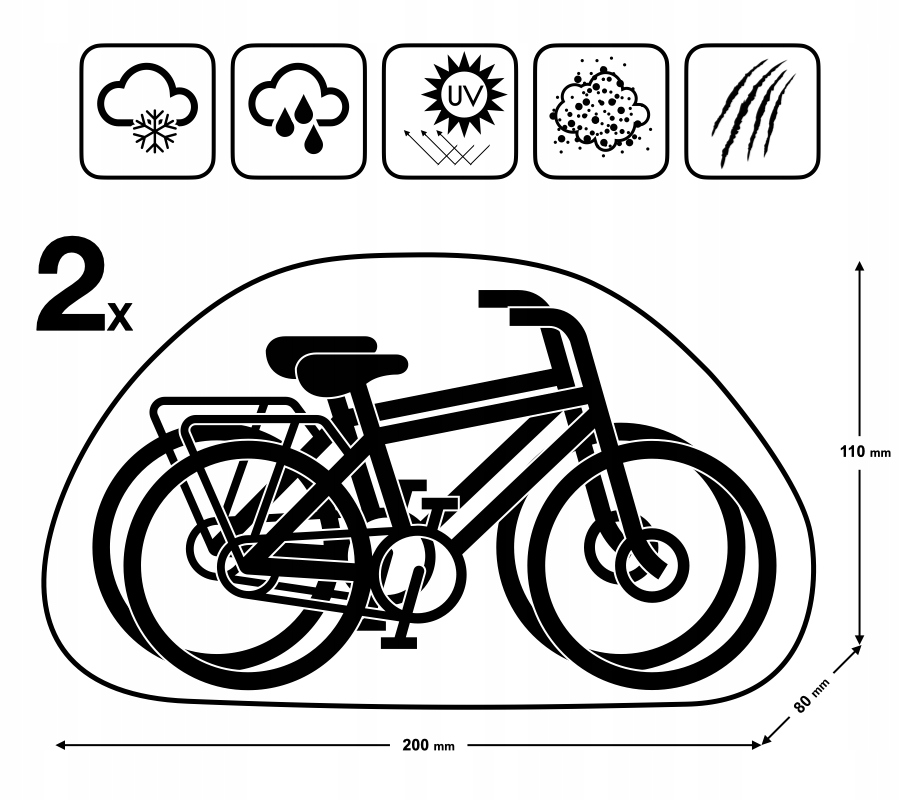 Pokrowiec na 2 rowery Stan opakowania oryginalne