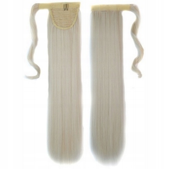 Poník Připínací Kitka Koňský Ocas Jako Přírodní 60 CM světlý chladný blond 88