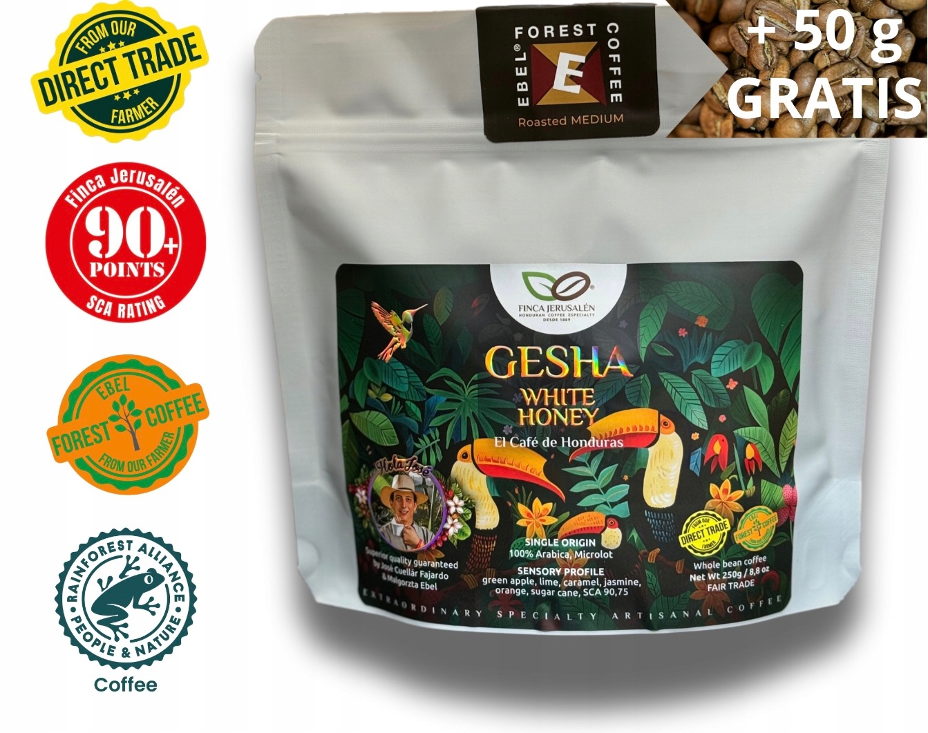 Levně Honduras Gesha White Honey – elitní výběrová káva (250 g)