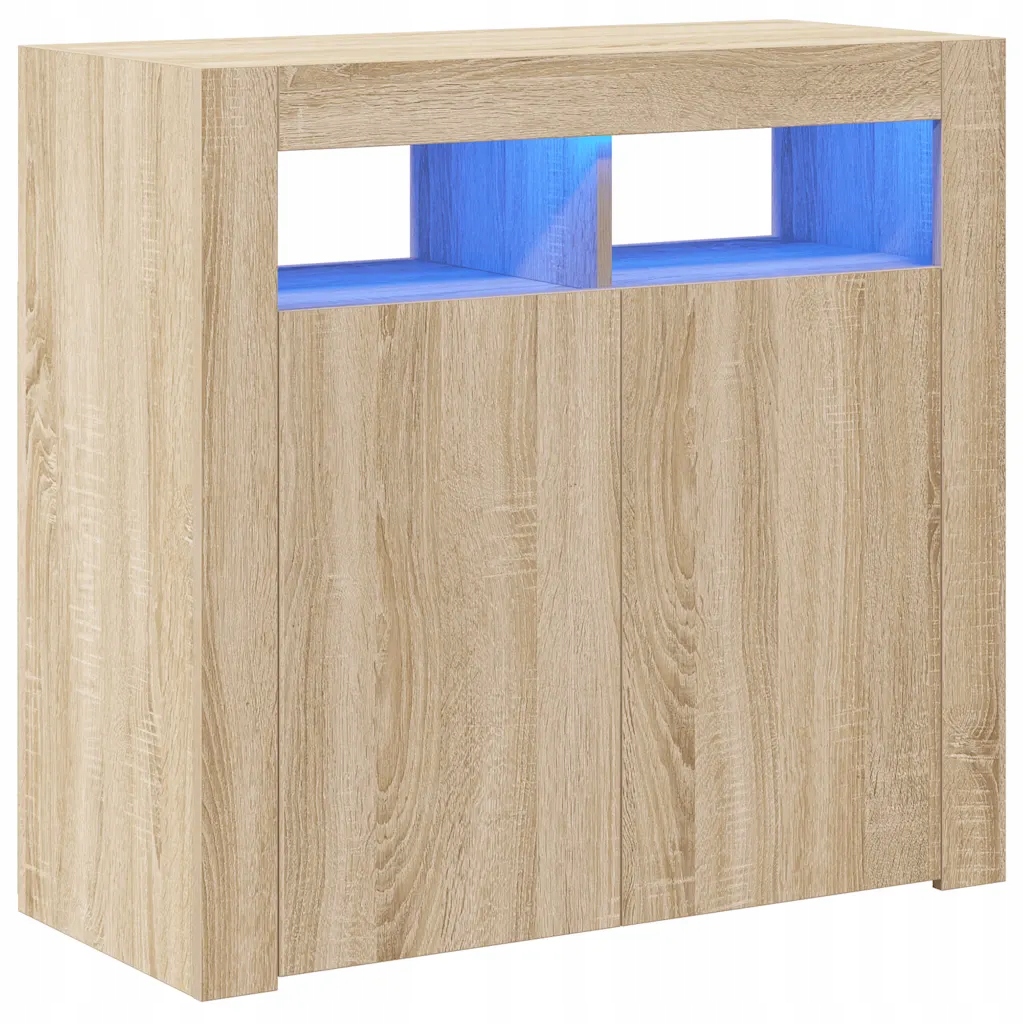 Komoda s Rgb Led, dub sonoma, 80 x 35 x 75 cm, vyžaduje montáž