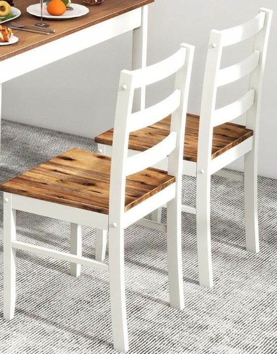 Sada 4 Jídelních Židlí, dřevěné, šedé barvy a přírodního dřeva