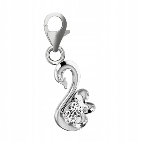 

Srebrny Charms Łabędź Z Cyrkonią Pr. 925 Zawieszka