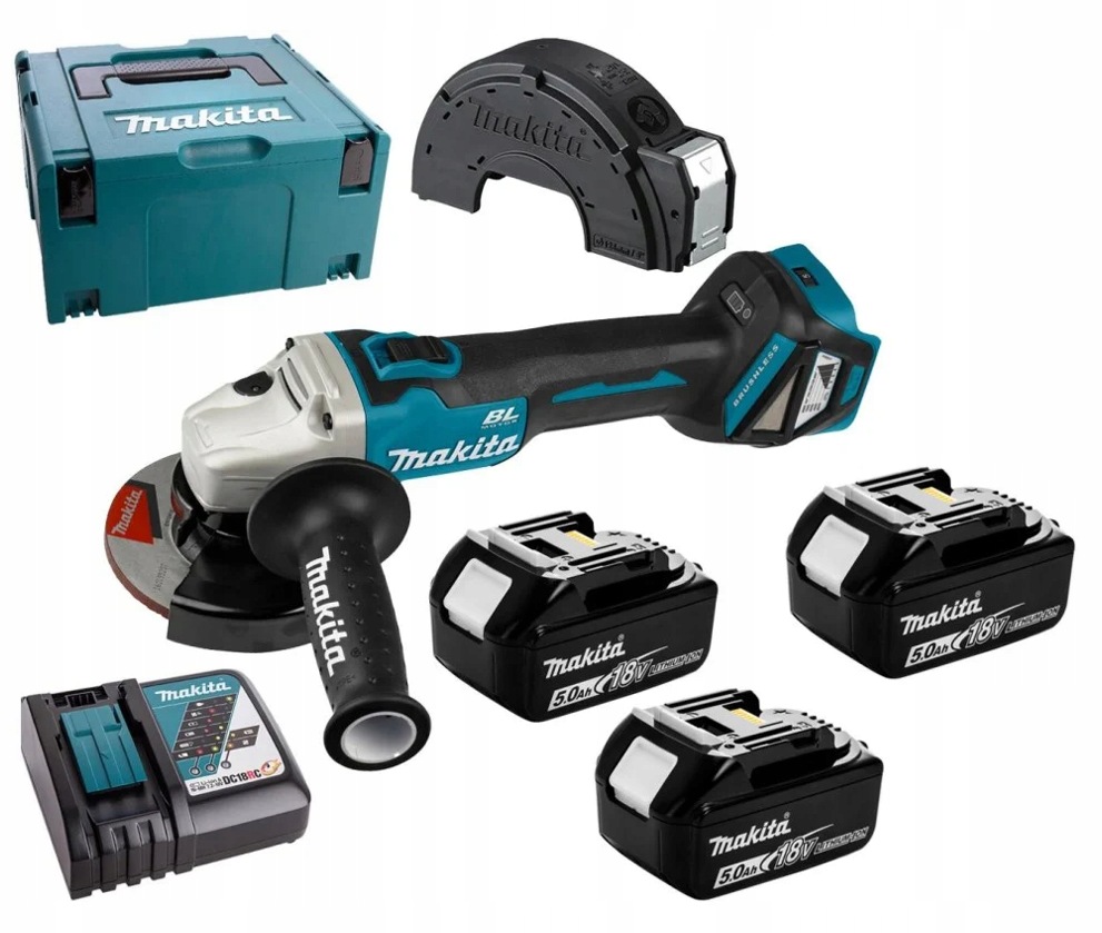 aku úhlová bruska 125 mm 18 V, 3x5,0 Ah Makita [DGA511RT3J]
