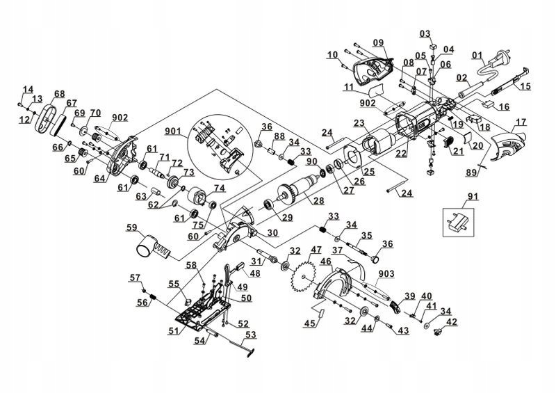 Koło tryb EINHELL BT-CS 860 L GCS 450 TC-CS 860 Kod producenta 433095601068_00