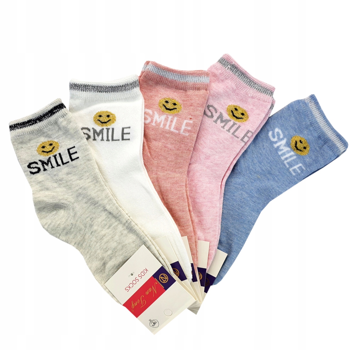 

5x Skarpetki Dziecięce Bawełniane Do Szkoły Zestaw