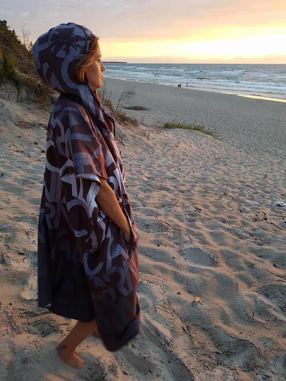 Poncho na camping basen plażę strój dla surferów ręcznik z mikrofibry Model Brownie