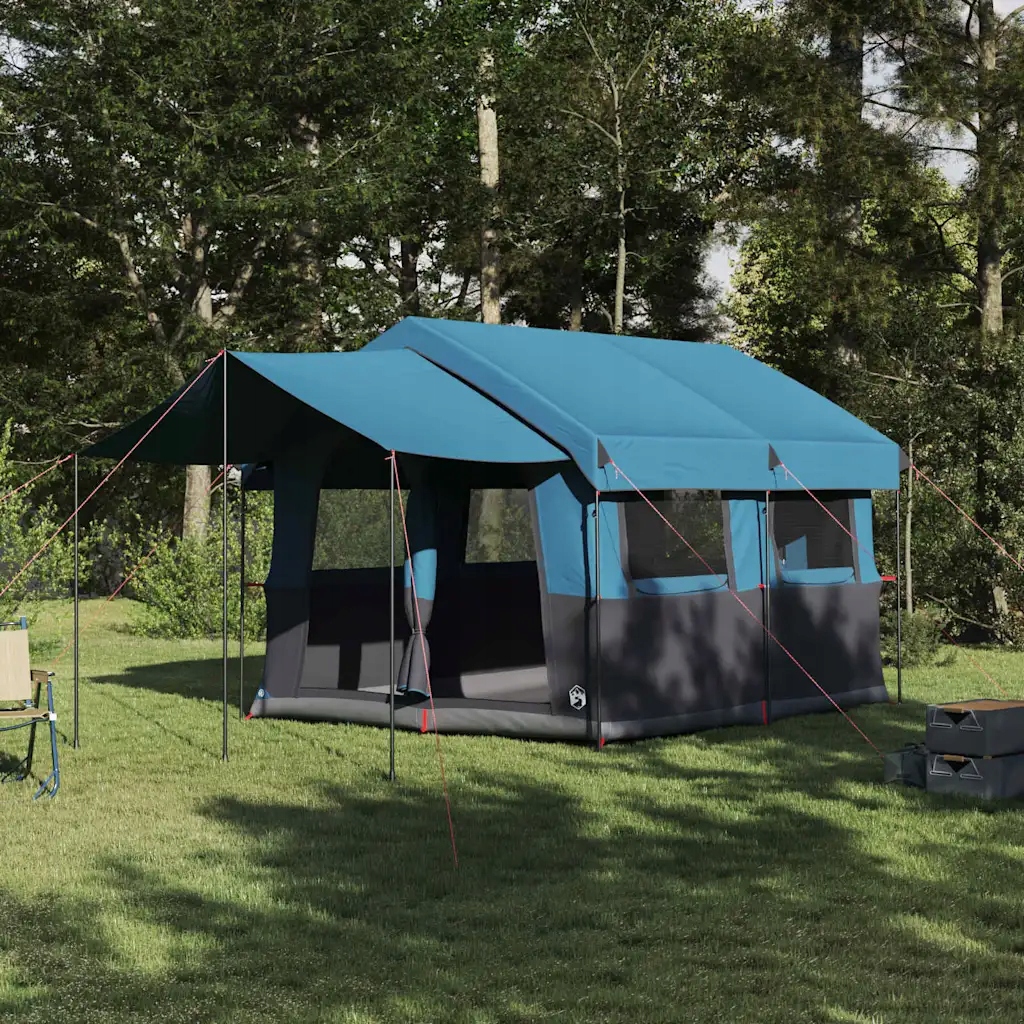 vidaXL Rodinný stan pro 4 osoby Modrý a šedý 324 x 255 x 230 cm