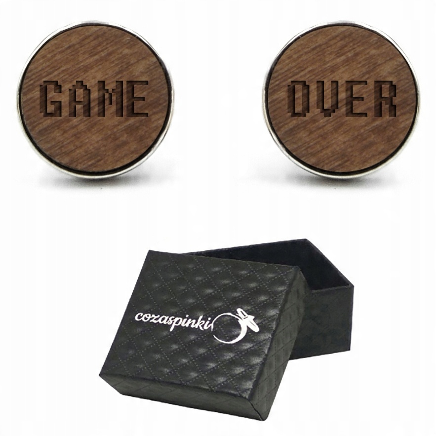 

Spinki do mankietów z grawerem Game Over