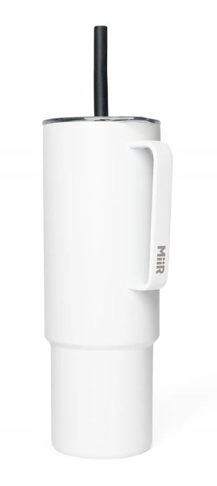 Módní velký hrnek do auta 1L s brčkem Miir All Day Straw Cup bílý