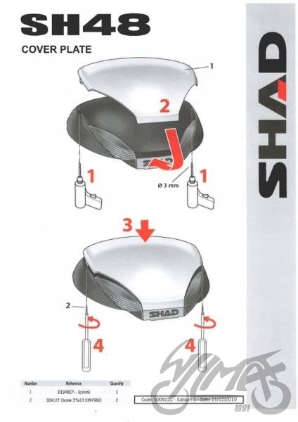 NAKŁADKA KUFRA SHAD SH48 BIAŁA Producent WZMOTO