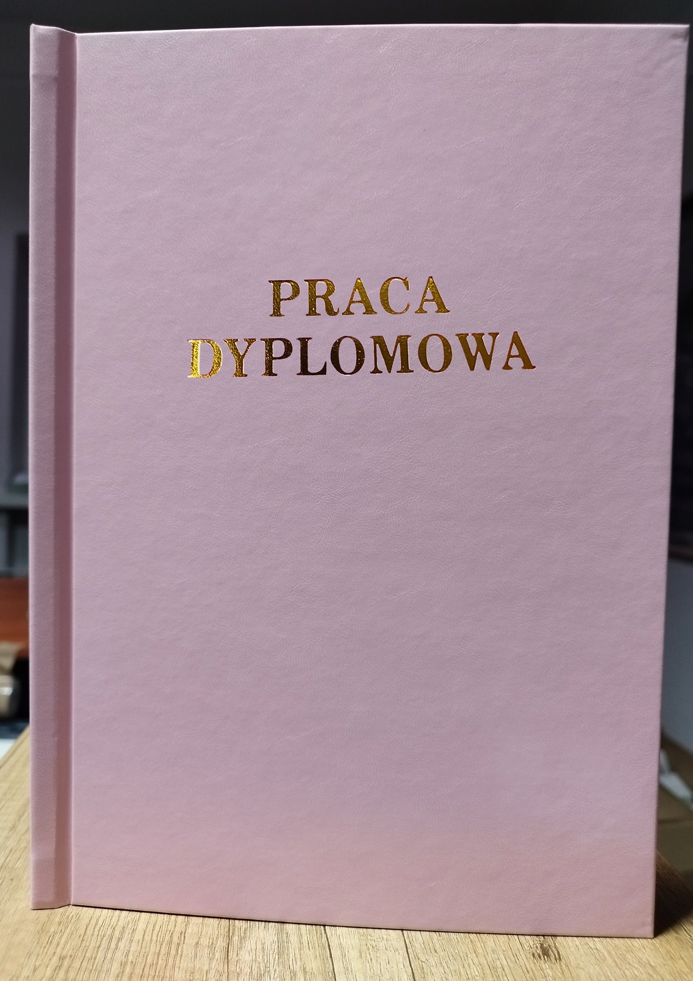 Wydruk I Oprawa Praca Dyplomowa Kremowy Róż Napis Złoty (Licencjacka ...