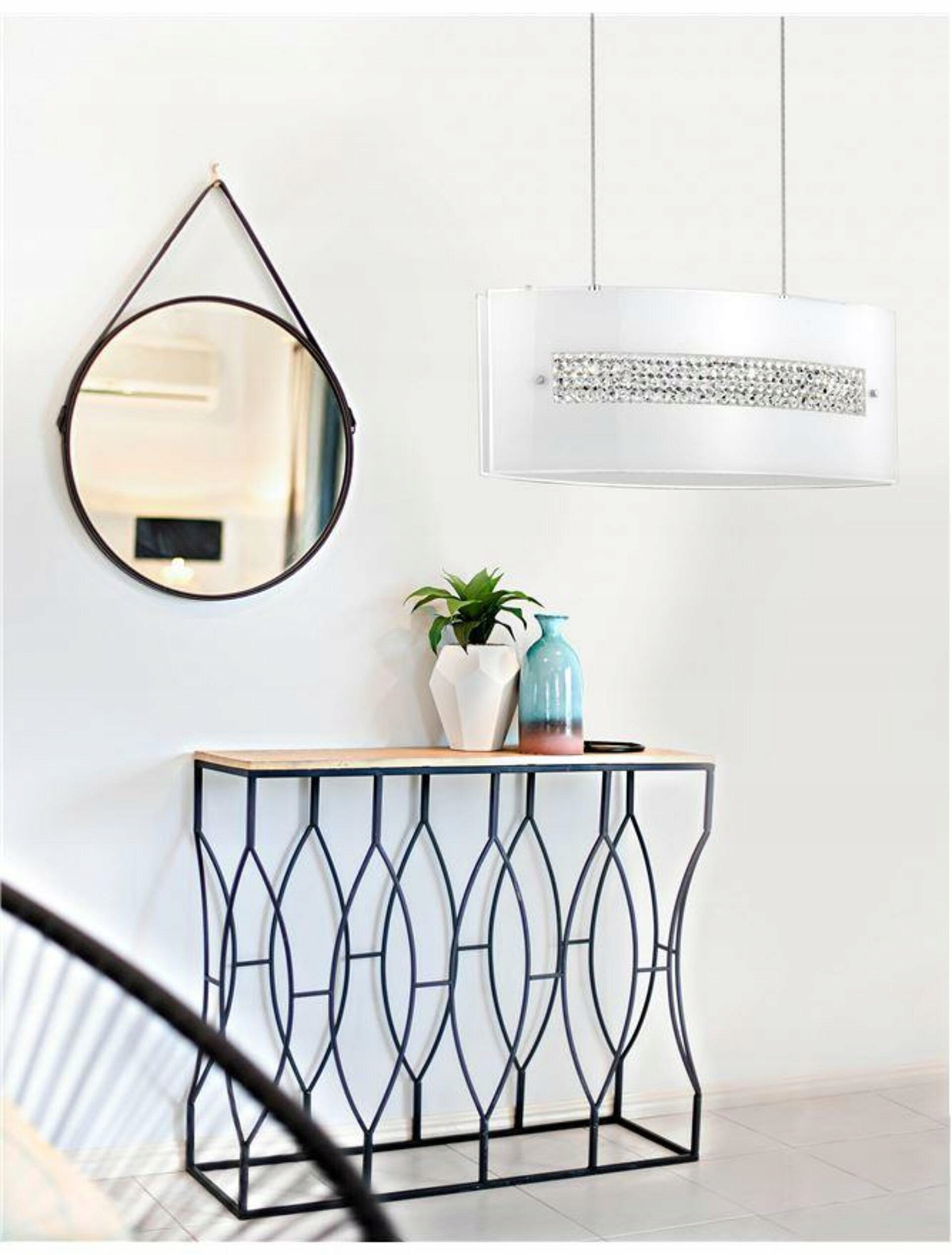 Nova Luce závěsné svítidlo Thelta chromovaný hliník bílé sklo a křišťál E27