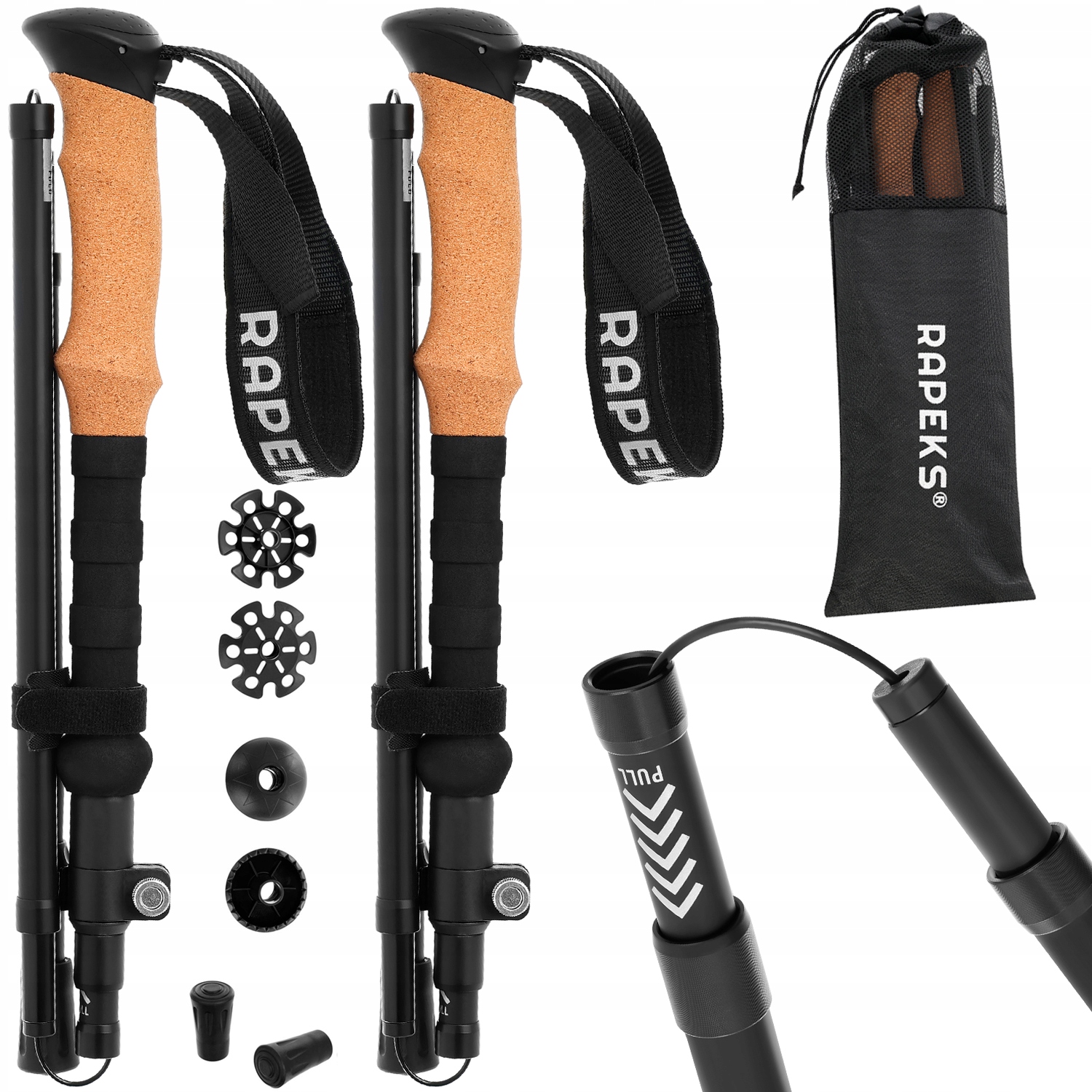 Lekkie Kije Trekkingowe Rapeks Fold Pro Turystyczne kijki składane w góry
