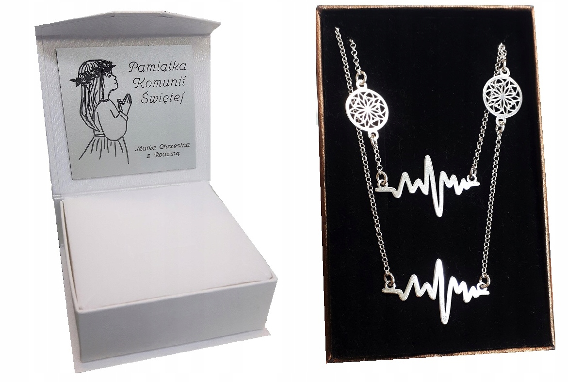 

Komplet Celebrytka Linia Życia 925 Grawer Komunia