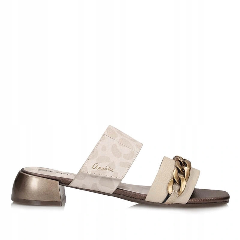 Nazouváky pantofle Anekke 42391-455/42381 Sophia JAEN-2 423 Beige na podpatku