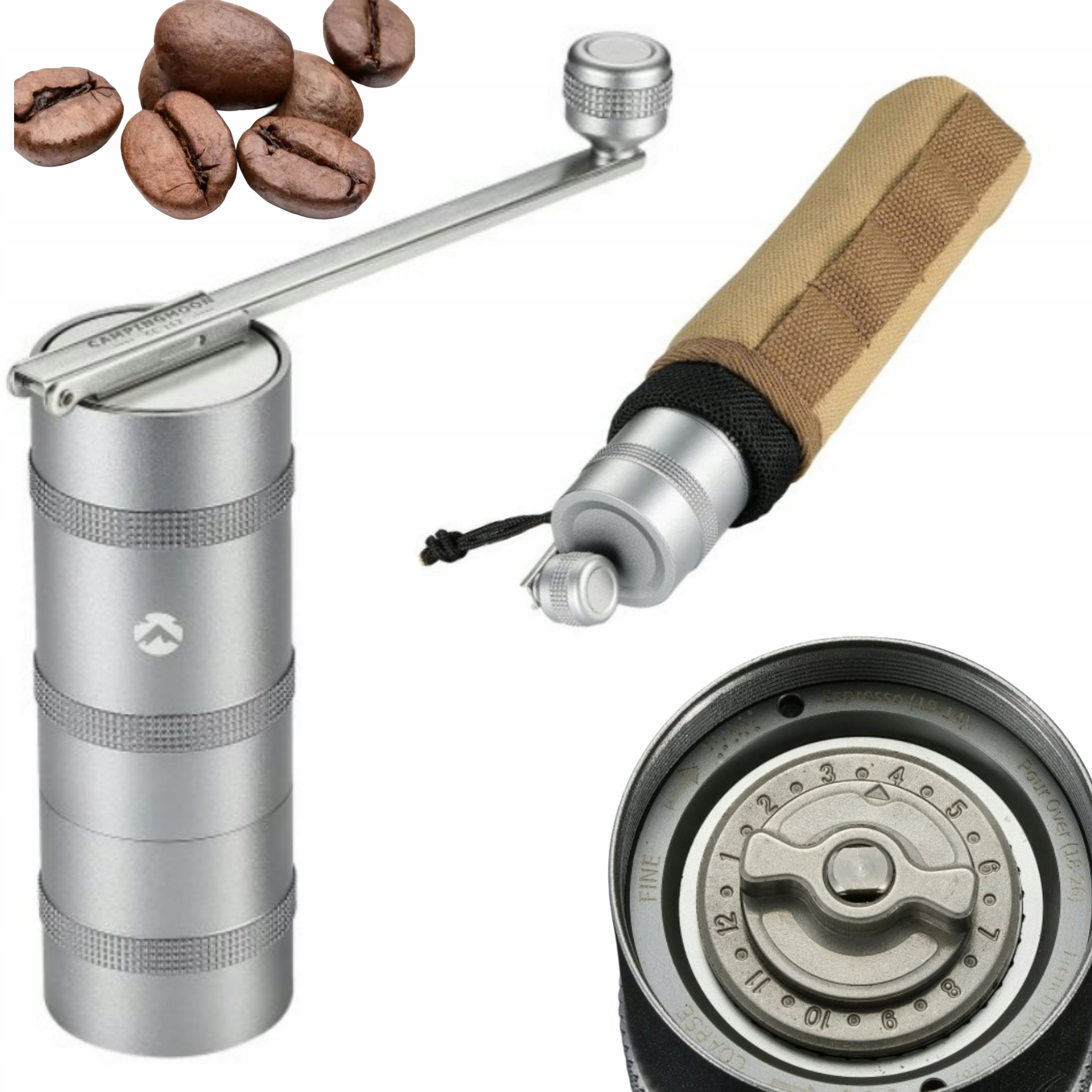Campingmoon Venkovní kempingový mlýnek na kávu Nerezová Ocel Pouzdro