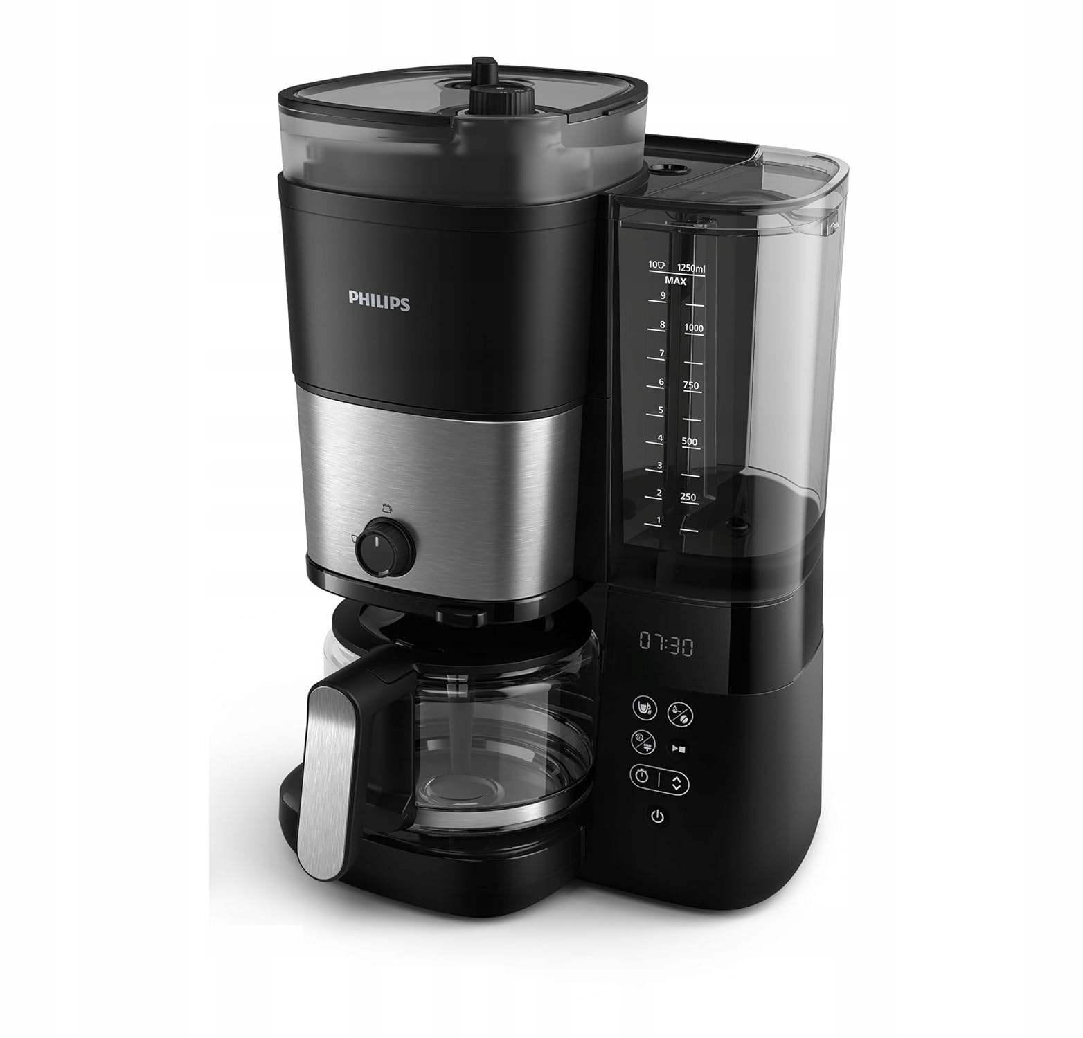 Prepadový kávovar Philips HD7900/50 1,25 l, čierny, vstavaný mlynček