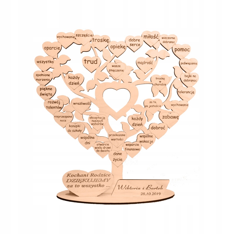 Poděkování rodičům, gravírovaný strom 36
