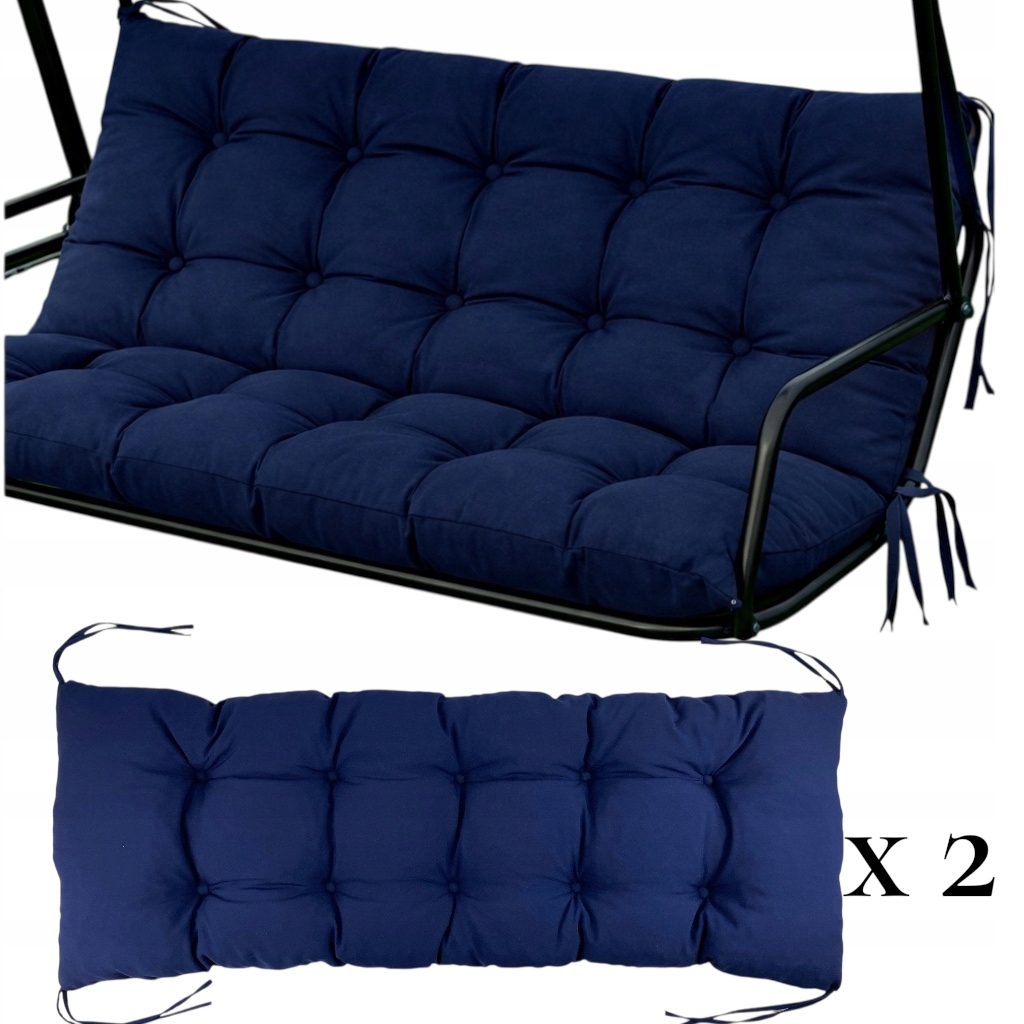 Polštáře na zahradní houpačku 150x50, sada 2 ks, granátová barva