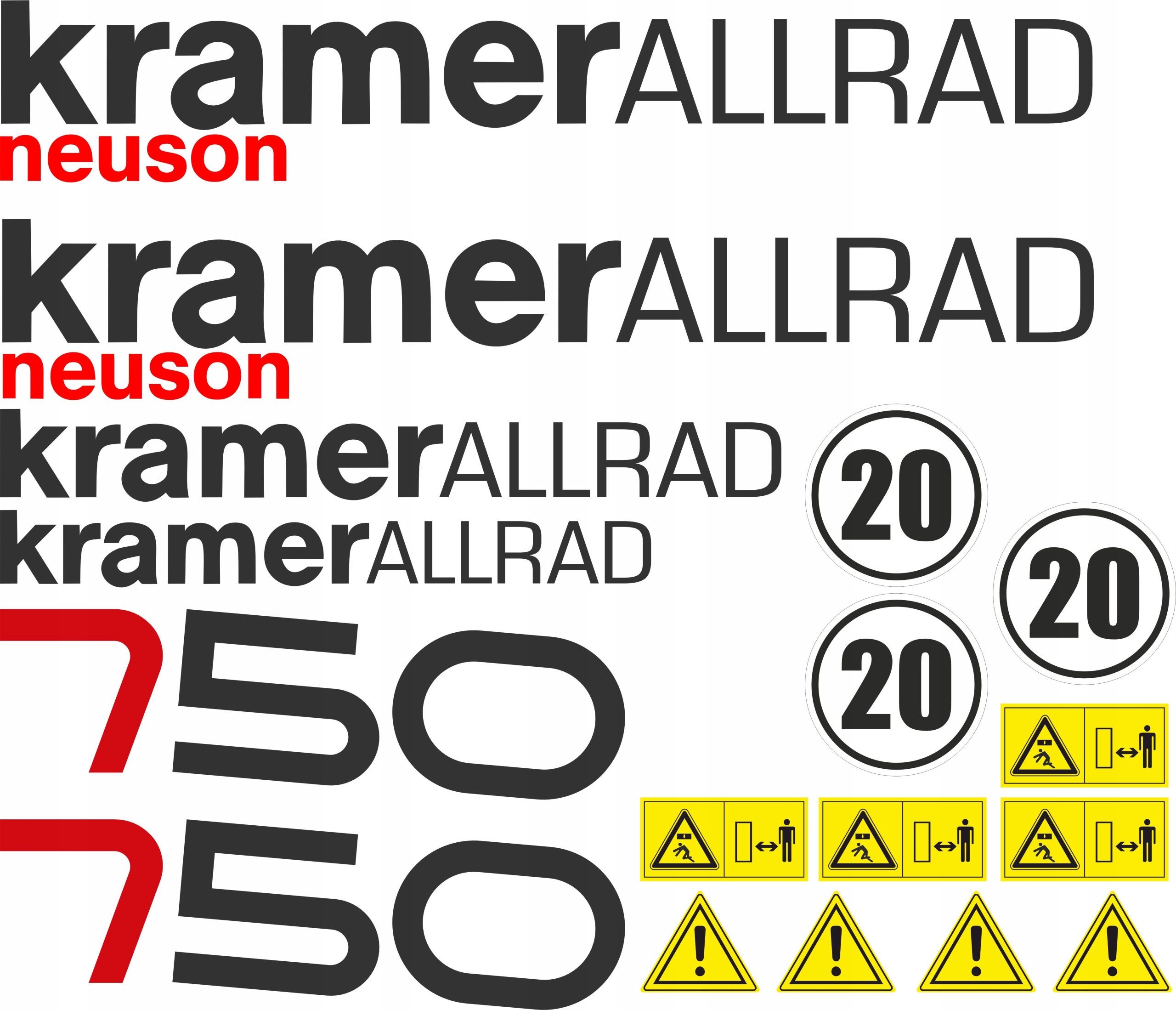 Samolepky Na Stroj Kramer 750 Opravná Sada Kolový Nakladač