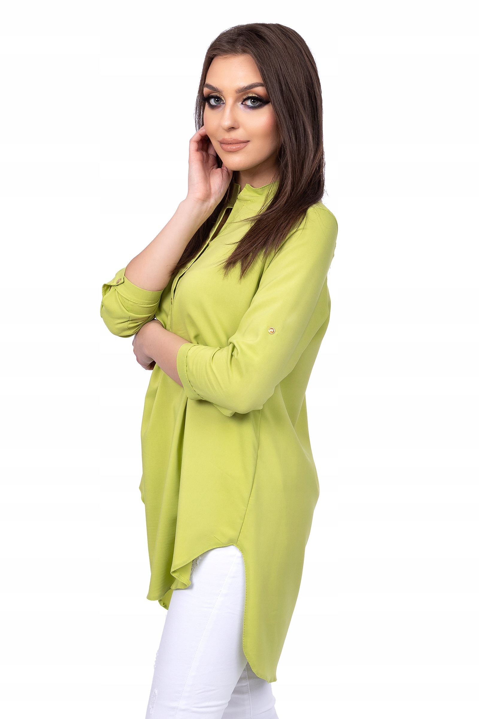 

Długa Asymetryczna Koszula Tunika Kolory R - 42