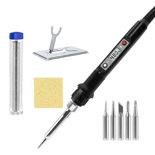 ZESTAW LUTOWNICA PRECYZYJNA Z WYŚWIETLACZEM 80W CE 180-500st.C GRZEJE W 6s