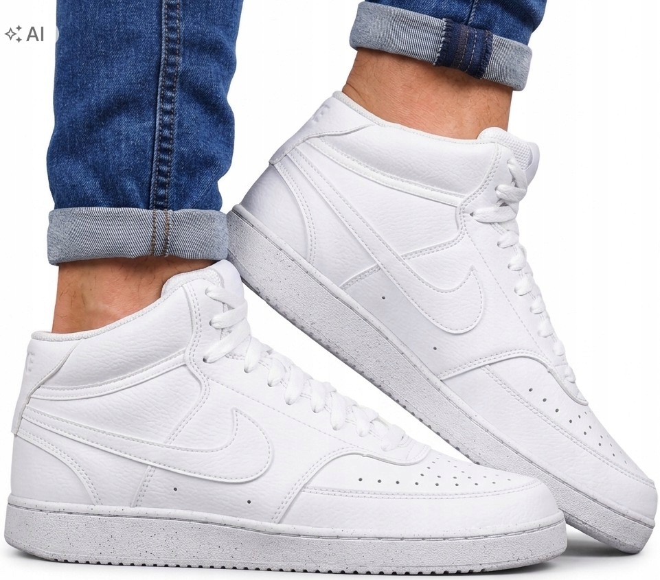 Nike Court Vision MID pánské vysoké podzimní a zimní boty bílé tenisky