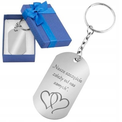 

Lekki brelok breloczek do kluczy czarny z Grawerem