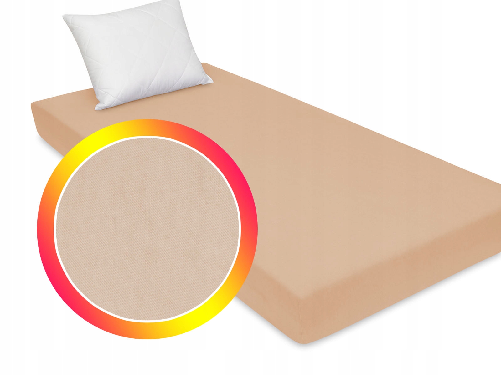 

Prześcieradło na gumce beżowe 80x160 cm z bawełny