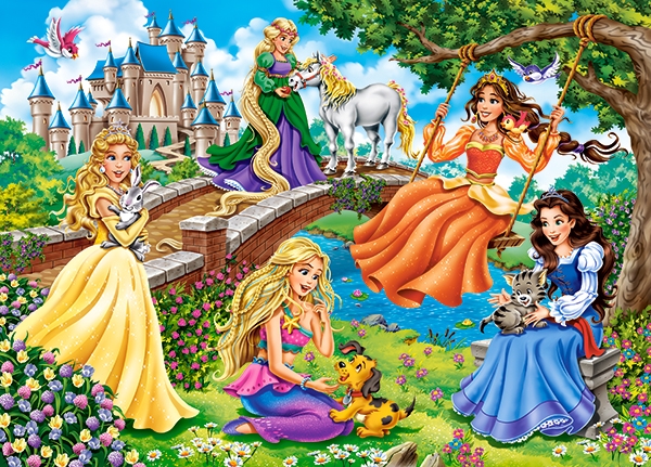 Puzzle 180 el. B-018383 Princesses in Garden EAN (GTIN) 5904438018383
