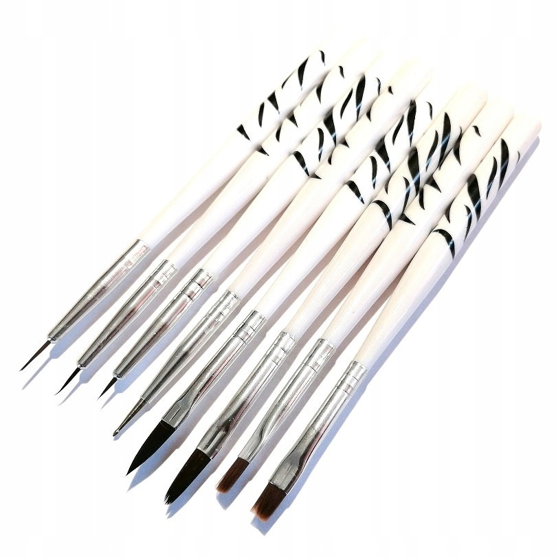 

Pędzelki do zdobień żelu zebra 8 szt. zestaw