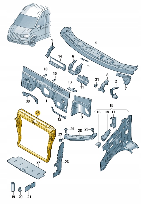 PAS PRZEDNI VW CRAFTER OE 7C0805588