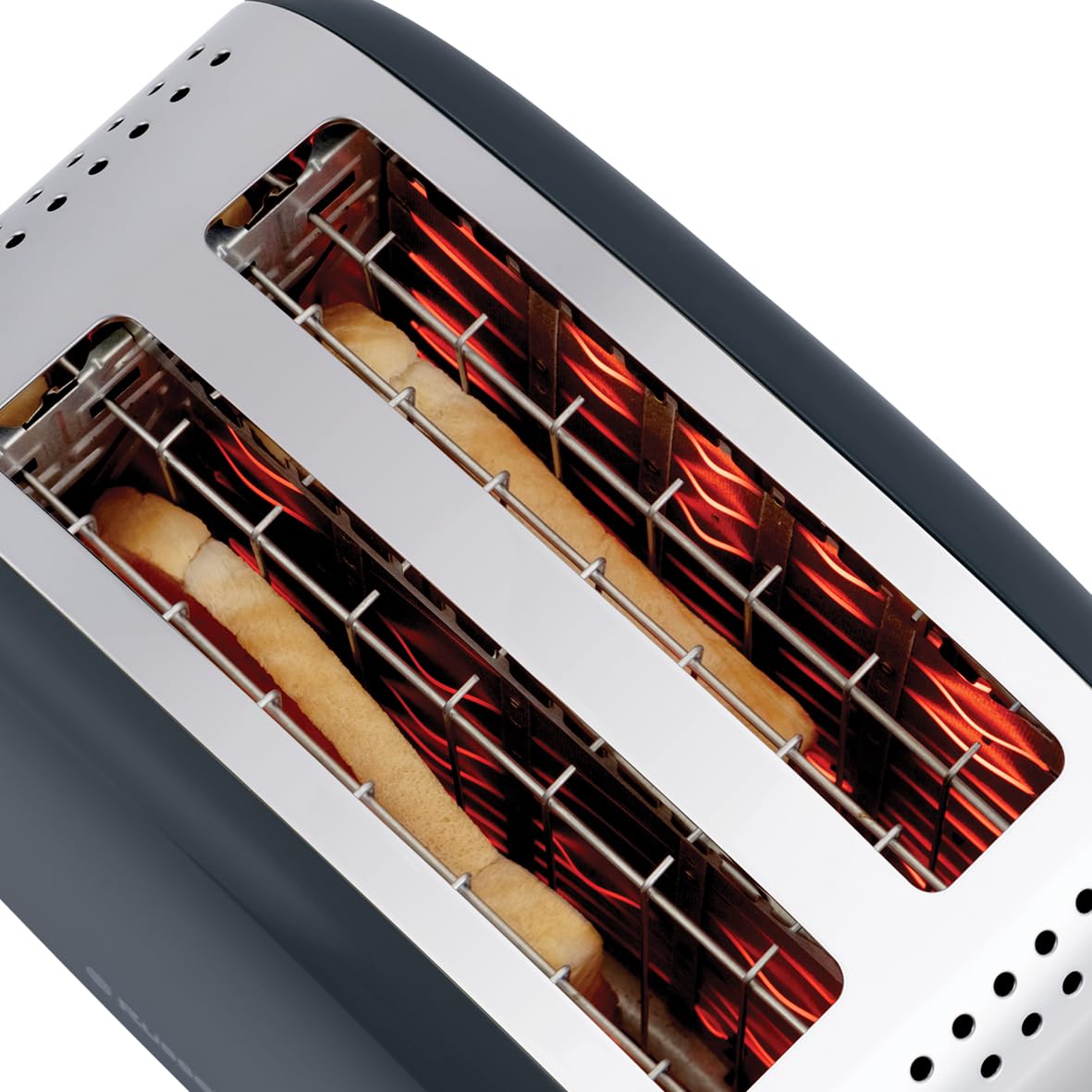 RUSSELL HOBBS Toster 2 Kromki Stal Szara Szerokie Szczeliny 1600W — miniatura 6