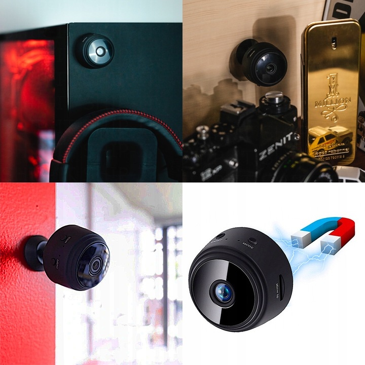 VIP MINI BEZPRZEWODOWA KAMERA WIFI UKRYTA Szpiegow Rozdzielczość 0 Mpx