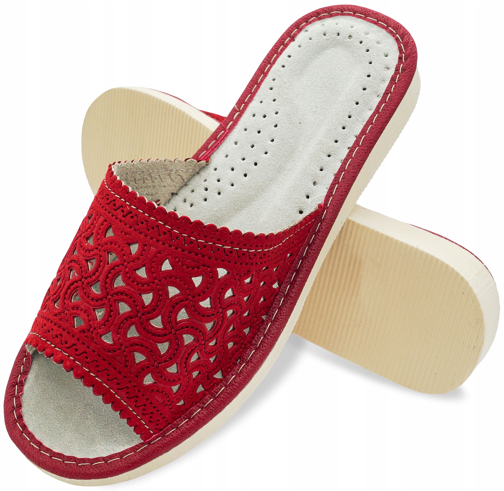 

kapcie skórzane domowe pantofle premium papucie