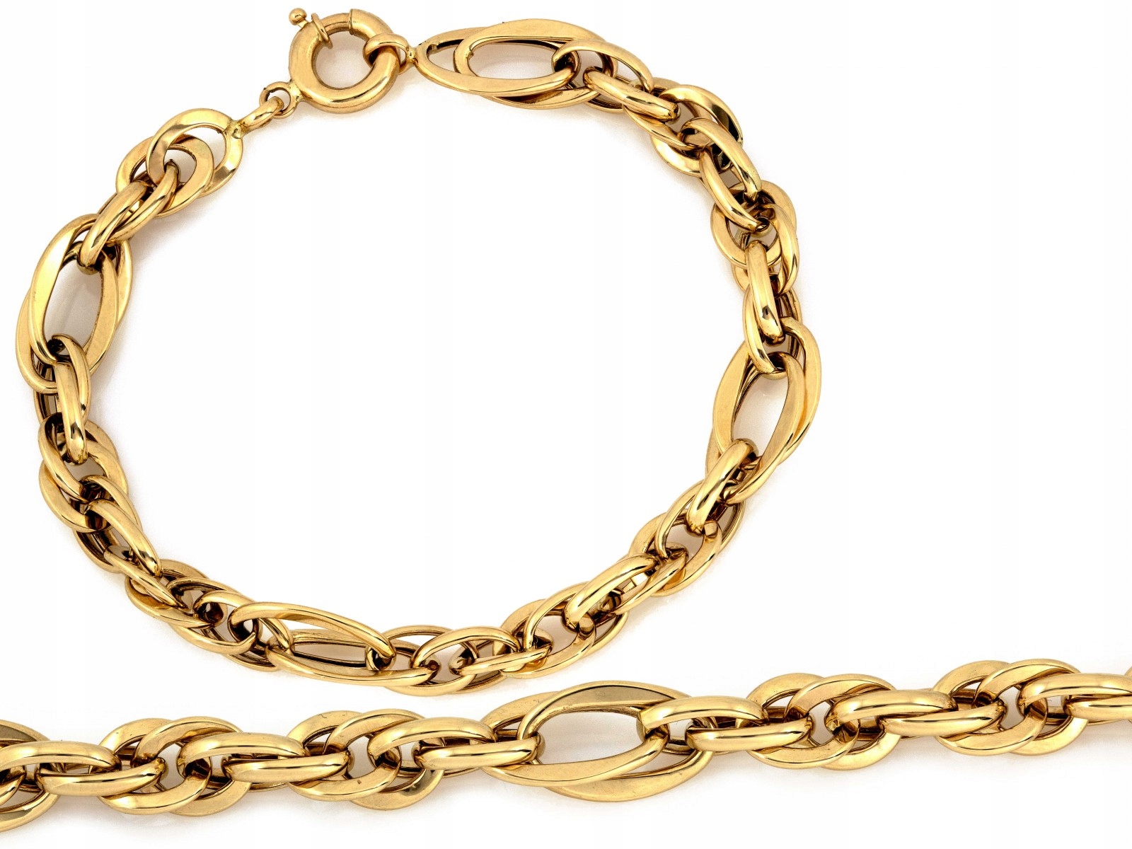 Zlatý náramek 585 14k z velkých článků, silný, masivní, efektní jako dárek