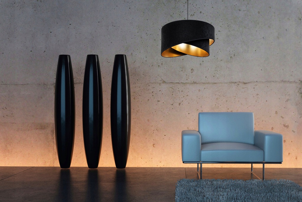 LAMPA WISZĄCA ŻYRANDOL SUFITOWA ZŁOTY ABAŻUR WELUR Marka Light Home