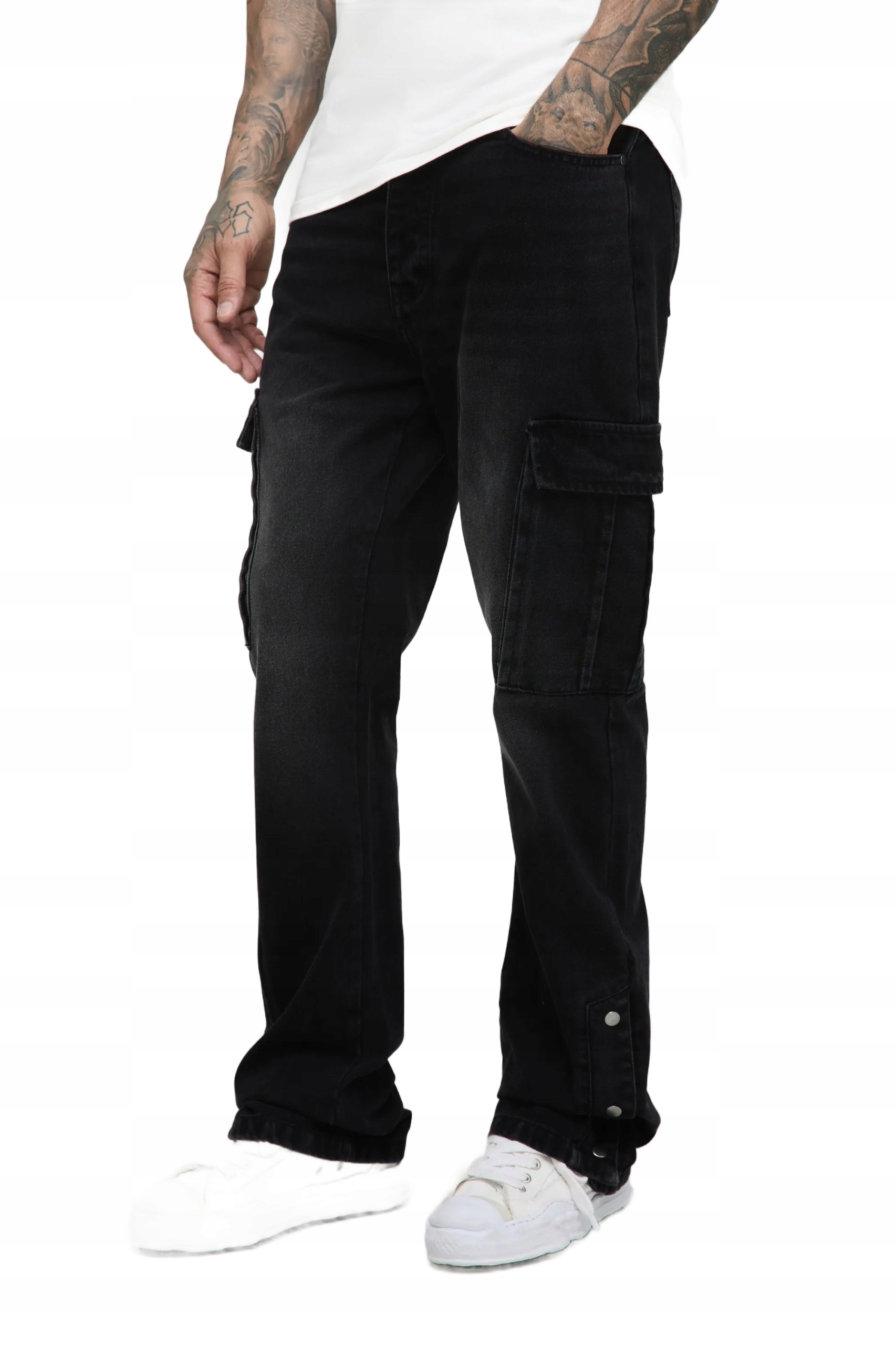 Boohooman Černé Pánské Kapsáče Kalhoty S Náprsenkou A Kapsami 30 Z3A