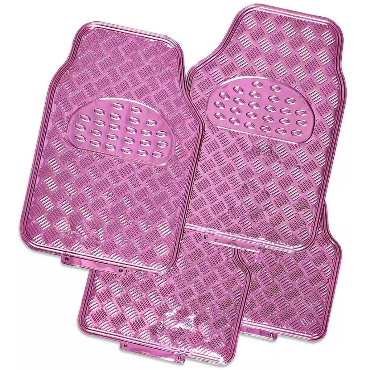Dywaniki Samochodowe Alu Aluminiowe Różowe Komplet Uniwersalne