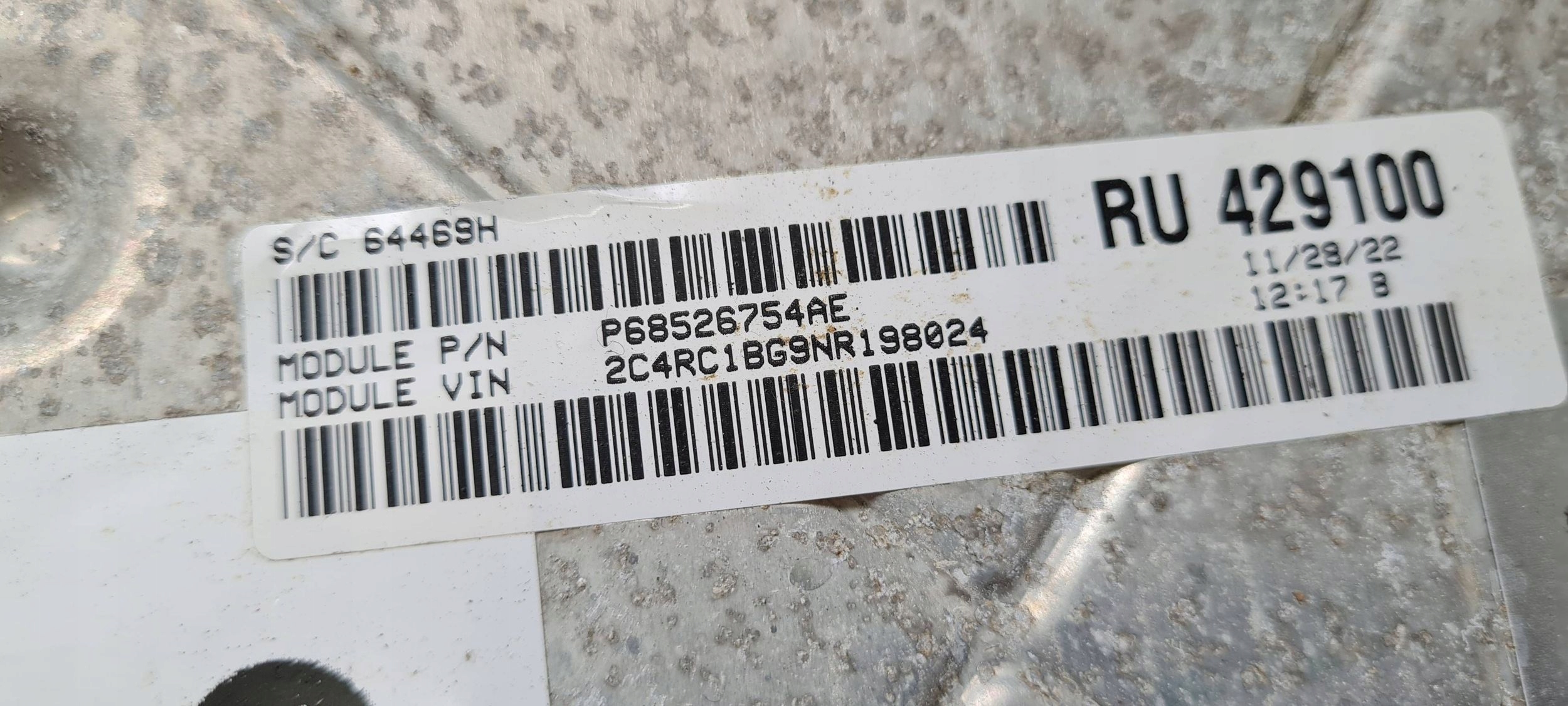 Chrysler Pacifica 2022 modulo Centralina Motore computer 3.6 V6 68434928AC