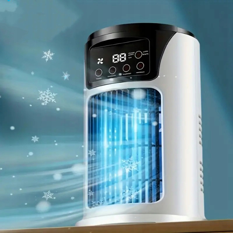 PŘENOSNÁ KLIMATIZACE USB LED RGB PRO CHLAZENÍ VODOU A LEDEM VENTILÁTOR MODEL S CHLAZENÍM PRO KANCELÁŘ, AUTOMOBIL, OSVĚTLENÍ KLIMATIZACE