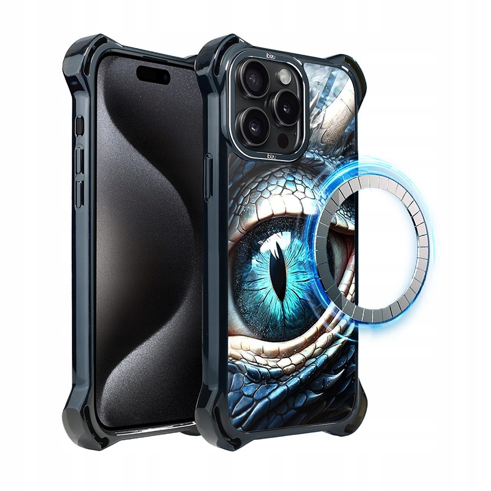 Pouzdro pro iPhone 15 Pro Ibizu DropGuard Ultra s MagSafe, oko ledového draka