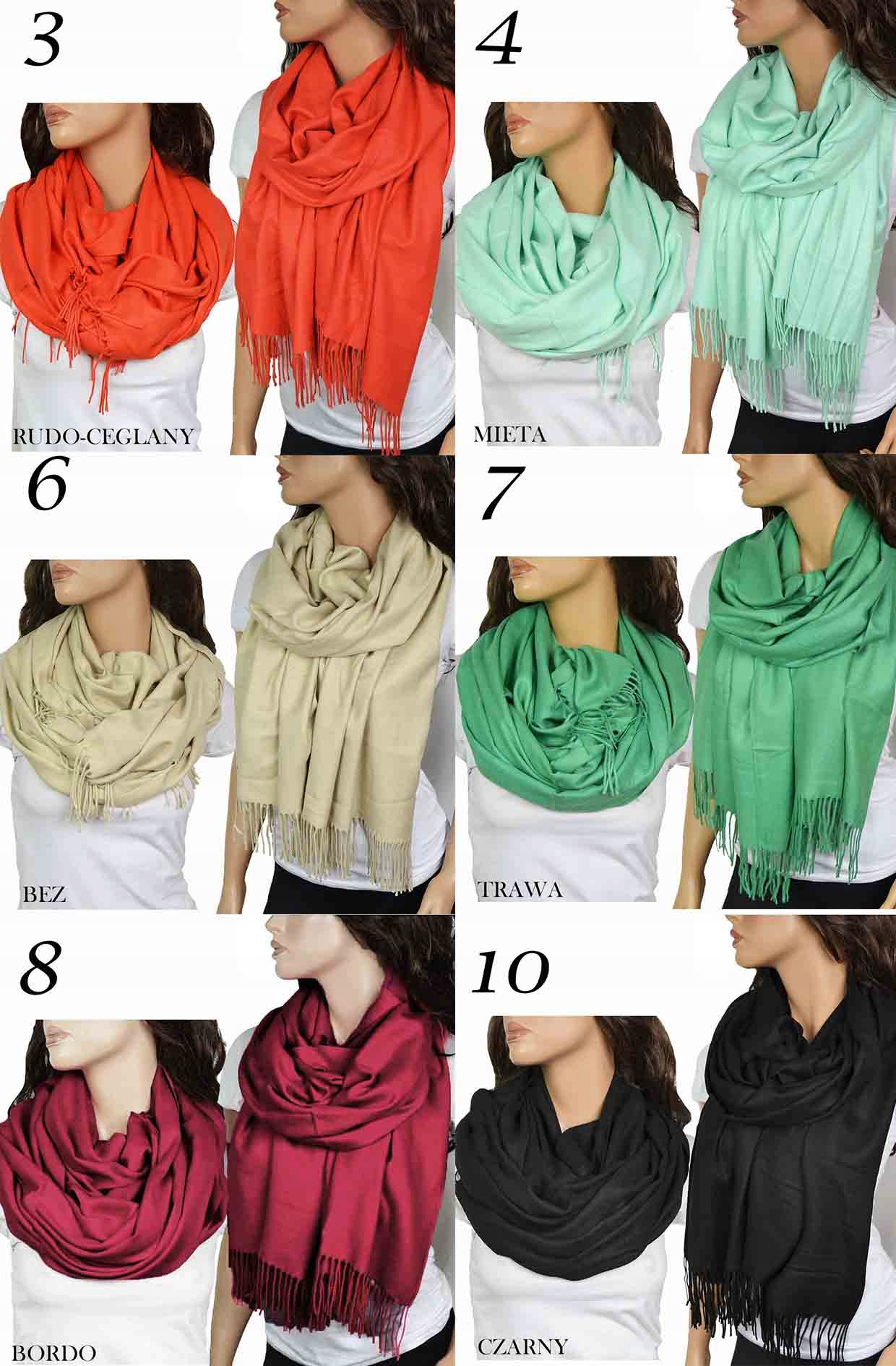 ELEGANCKI Duży SZAL Szalik Frędzle Pashmina JAKOŚĆ Marka inna