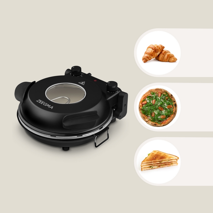 PIEC DO PIZZY KAMIENNY DOMOWY PIECYK PIZZA 400°C 1200W TERMOSTAT TIMER Szerokość produktu 34.8 cm