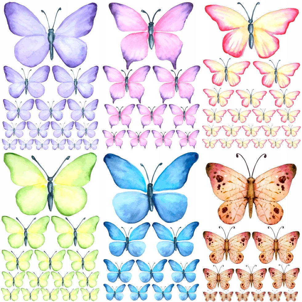 Наклейки ДЛЯ ДЕТЕЙ на стену, БАБОЧКА, БАБОЧКИ