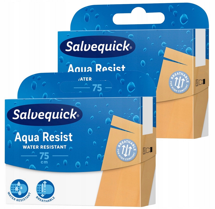 2x Salvequick plastry Aqua Resist Wodoodporne oddychające Do Cięcia 75cm
